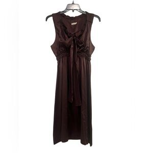 Dolan Elegant Sleeveless Silk Dress Sz 1 Brown